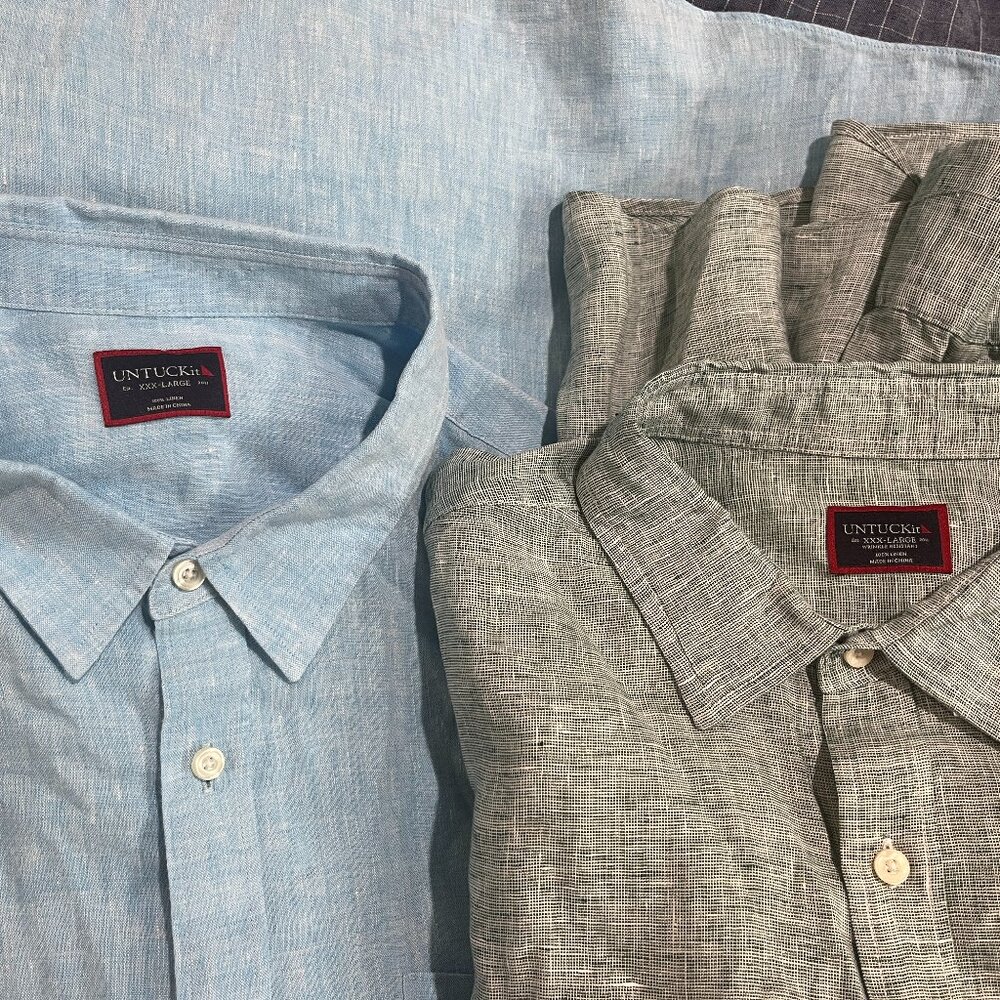 UNTUCKit Men's Casual Button-Down Shirts in Light Blue and Gray